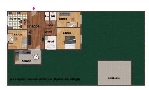 Eladó Lakás 9700 Szombathely Kedvelt lakóparkban kertkapcsolatos nappali + 3 szobás lakás eladó!