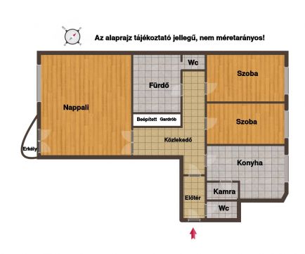 Eladó Lakás 1133 Budapest 13. kerület Újlipótvárosban nappali + 2 hálós, újszerű házban