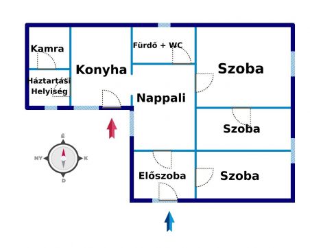 Eladó Ház 6100 Kiskunfélegyháza Felújított, nappali + 3 szobás családi ház padlófűtéssel