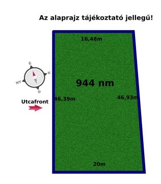 Eladó Telek 8111 Seregélyes Seregélyes-Szőlőhegy 944nm-es építési telek 