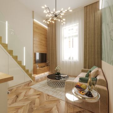 Eladó Lakás 1074 Budapest 7. kerület ,  A belváros szívében fiatalos dizájn, világos emeleti garzon