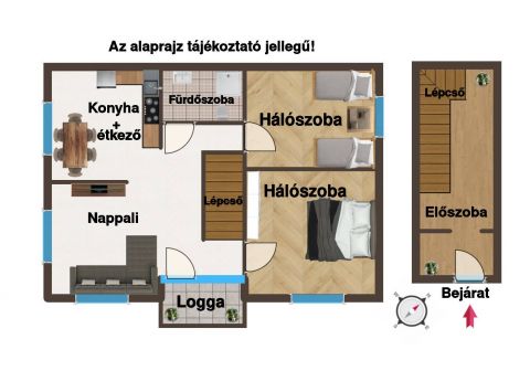 Eladó Lakás 1205 Budapest 20. kerület 62 nm-es, első emeleti, két szobás, erkélyes lakás