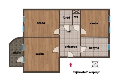Eladó Lakás 1048 Budapest 4. kerület Erkélyes, ablakos konyhás 3 szobás lakás eladó