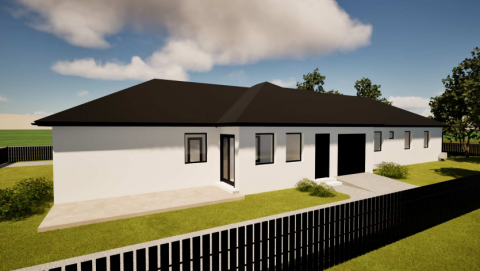 Eladó Ház 2314 Halásztelek Ikerház hátsó lakása, nappali, 4 háló, garázs