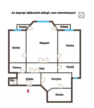 Eladó Lakás 1074 Budapest 7. kerület Dohány utcában, két erkélyes, utcai nézetű