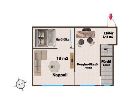 Eladó Lakás 8440 Herend , Herenden zöldövezeti részén kis tégla lakás 