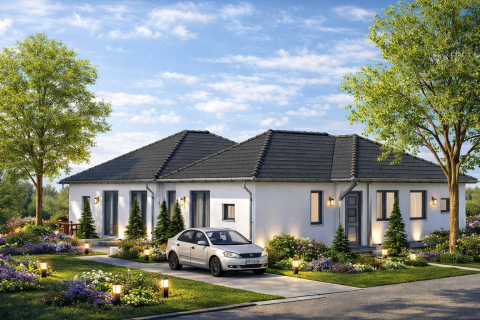 Eladó Ház 2440 Százhalombatta , NAPPALI + 3 HÁLÓS ÚJ ÉPÍTÉSŰ IKERHÁZ DUNAFÜREDEN