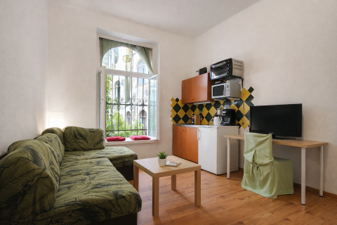 Eladó Lakás 1081 Budapest 8. kerület , Pesti garzon ősfás kertben 