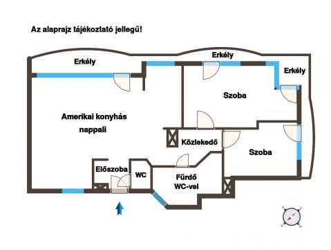 Eladó Lakás 1076 Budapest 7. kerület Napfényes 4 erkélyes gyönyörű lakás