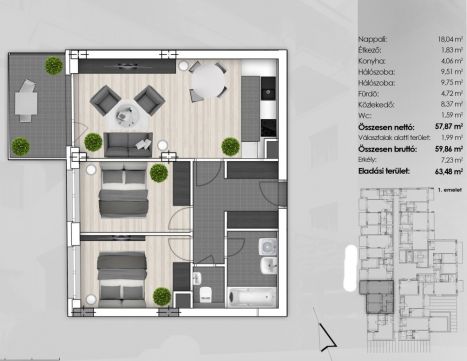 Eladó Lakás 1131 Budapest 13. kerület , Új fejlesztés Angyalföld kedvelt részén