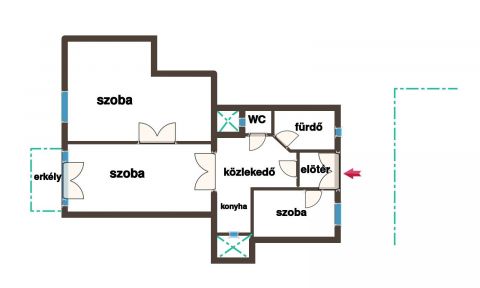 Eladó Lakás 1081 Budapest 8. kerület Teleki László téren, erkélyes, 3 szobás lakás!