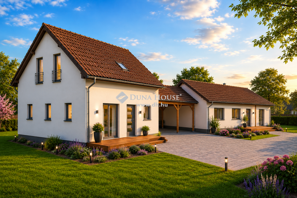 2200 Monor , Újépítésű garázskapcsolatos,hőszivattyús fűtéssel, csatornás — 1/12