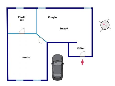 Kiadó Lakás 6044 Kecskemét FÖLDSZINTI kis lakás,BÚTOROZVA,AUTÓBEÁLLÓVAL